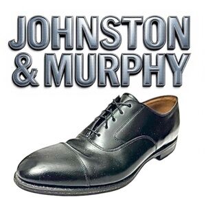 Johnston & Murphy Men’s Oxford Dress Shoes Size 9.5 Black Leather Made in Mexico